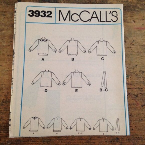 Vtg 1980s McCall's 3932  w Tie Bow Pattern Sz 12  34" Bust Shoulder Pads - Picture 7 of 12